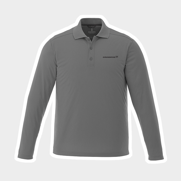 Gray Elevate Long Sleeve Dri Fit Polo