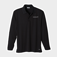 Picture of Men's Black Long Sleeve Micro Polyester Polo